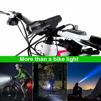 Erős T6 LED-es Zseblámpa Szuper Fényes Alumínium, Hordozható Fáklya USB Újratölthető Szabadtéri Kerékpározás Kemping Flash Kerékpár Lámpa