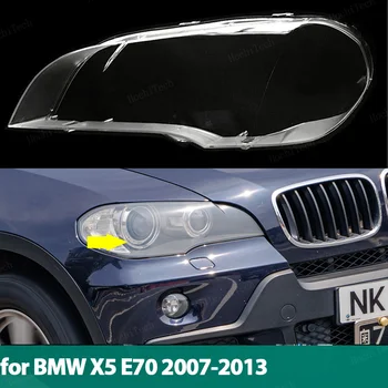 Első Fényszóró Fedelét Fényszóró Lámpa Shell Maszk Búra Polikarbonát Lencse BMW X5 E70 2007-2013-As Üveg Lampcover