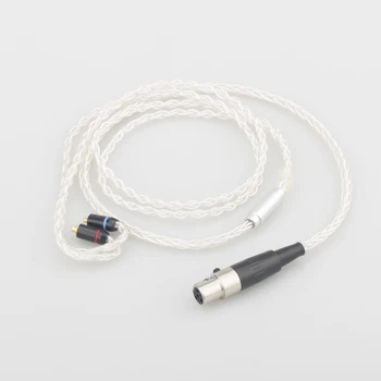 Audiocrast HC027 8Cores Ezüst Bevonatú Korszerűsített kábel 4 tűs mini xlr női csatlakozó MMCX Női plug HIFI