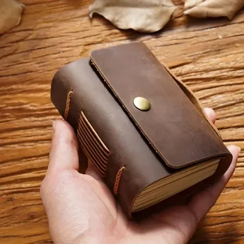 320 Oldal Hordozható Kézzel Készített Vázlatfüzet Marhabőr Fedezze Vintage Kis Notebook Kreatív Notebook Napló Ajándék