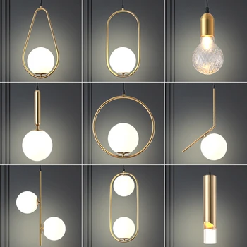 Északi LED Mennyezetről Függő Lámpa, Étterem Dekoráció Éjjeli Lámpa, Konyha, Étkező, Hálószoba droplight Üveg Labdát, Csillár
