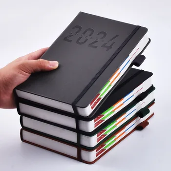 2024 Naptári Könyv Üzleti Jegyzettömb Tanulmány Notebook Idő Gazdálkodási Terv Könyv Megvastagodott Notebook Book iskolaszerek füzetek