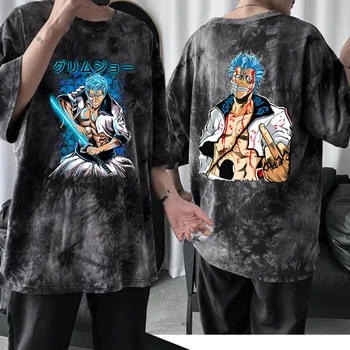 2023 Forró Anime T-Shirt Bleach Grimmjow Nyomtatás, Nyakkendő Festék O-Nyakú, Rövid Ujjú, Laza Laza Unisex Streetwear