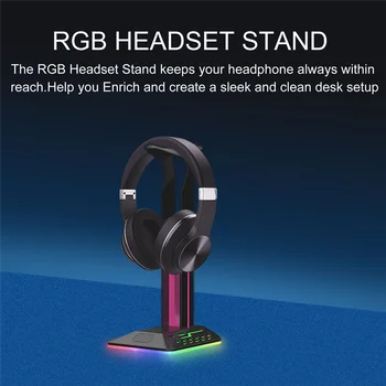RGB Gaming Fejhallgató Állvány Asztali Fülhallgató Jogosultja Fogas Gamer Headset Display Állvány, Konzol Tartozékok Fülhallgató
