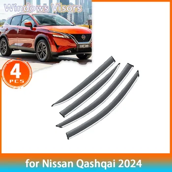 Nissan Qashqai 2023 2024 J12 12 Tartozékok Deflektor Autó Oldalsó Ablakok Napellenző Eső Szemöldök Napellenző Napellenző Trim Matrica 4x