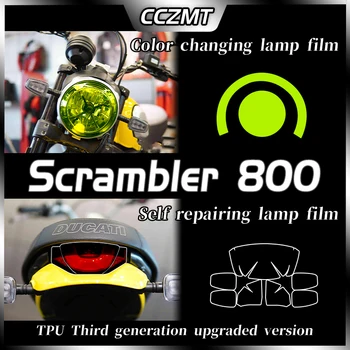 A Ducati Scrambler 800 TPU fényszóró film füstölt fekete fény film
