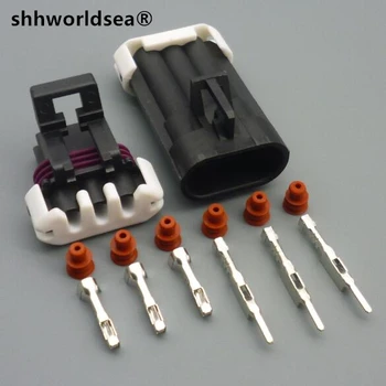 shhworldsea 3 Pin-Fekete Auto Csatlakozó Metri-Pack 150 Hőmérséklet-Érzékelő Férfi Női Vízálló Csatlakozó 12129615 12110293