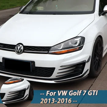 Első Lökhárító Oldalsó Szellőző Berendezés A Volkswagen VW Golf 7 GTI 2013-2016 Fekete Autó Beszívott Frame Hűtőmaszk Spoiler Spoiler Canard Ajak