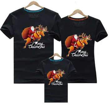 A karácsonyi Családi Megfelelő póló Felnőtt Gyerekek T-shirt Pamut Rövid Ujjú Rajzfilm Nyomtatási Apja, Anyja, Fia, Lánya Ruháit