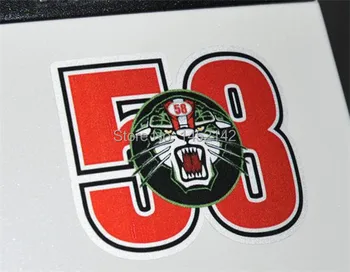 motorsport 58-as Számú Marco Simoncelli fényvisszaverő matricák szélvédő matricák racing adesivo motorkerékpár matricák ATV AUTÓ