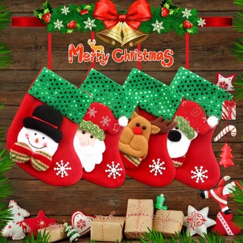 Karácsonyi Dekorációs Kellékek Mikulás Zokni Karácsonyfa Lóg Karácsonyi Harisnya Navidad Ajándék Táskák A Karácsonyi Táskák