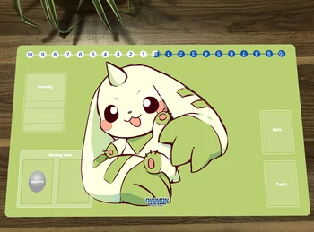 Anime Digimon Playmat Testület Terriermon Trading Card Game Mat DTCG CCG TCG Mat Egér Pad Íróasztal Szőnyeg Kártya Zónák Ingyenes Táska