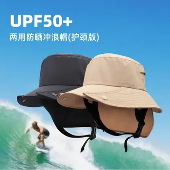 UPF50+ férfi kalap nagy eresz surf kap levehető halász sapkát nyáron uv-védő halász fényvédő szörfözés kalap szél zárókupakot