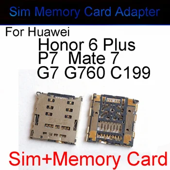 A Huawei Honor 6Plus P7 Mate7 Sim-Kártya Foglalat Adapter Jogosultja C199 G7 G760 Sim &Memória kártyaolvasó Csatlakozó Csere, Javítás Rész