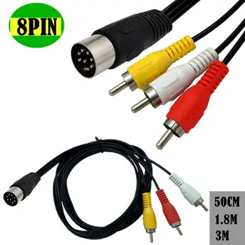 Din 8 Tűs, Hogy 3RCA Kábel 8Pin Din Férfi Csatlakozó 3-RCA Férfi Audio Adapter Kábel Hangszer Audio Berendezések