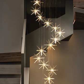 A Modern LED Meteorzápor Medál Fény a Lépcsőn Duplex Hotel Lobby Villa Nappali, Modern lakberendezési