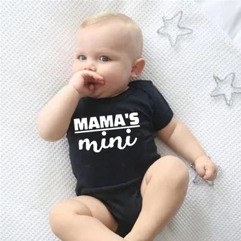 A Mama Mini Minta Baba Body Kisgyermek Ruhát Újszülött fürdető Nyári Rövid Ujjú Playsuit Divat Lány Fiú Ruhák