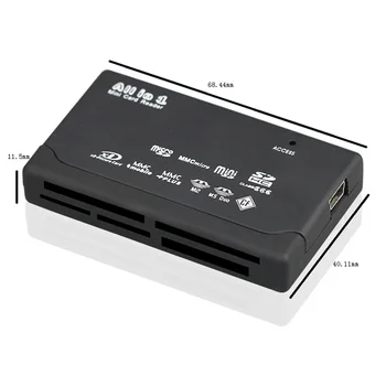Kártyaolvasó USB2.0 Memóriakártya-Olvasó Gyors adatátviteli Egy kártyaolvasó Támogatás TF CF, SD, Mini SD, MS XD Fekete