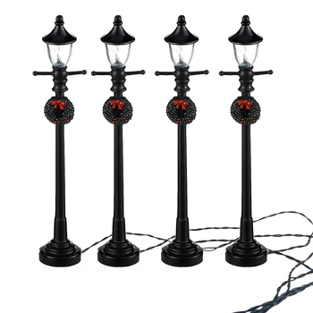 4db Mini Karácsonyi Lámpa Vonat Lámpa Miniatűr Dekoratív Utcai Lámpa DIY Falu Út B012