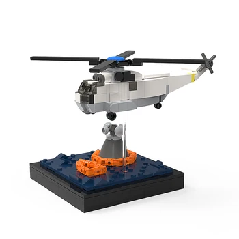 MOC Apollo Helyreállítási Küldetés Helikopter építőkocka Készlet Űrszonda a Szaturnusz V Űrhajó Jármű Tégla Modell DIY Gyerek, Játék, Ajándék