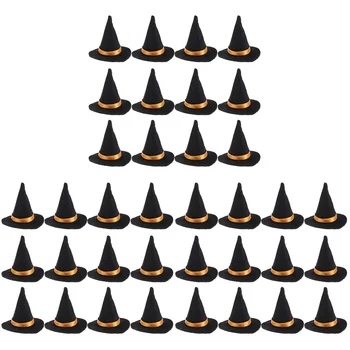 Mini Boszorkány Kalap Halloween Üveg Dekoráció DIY Kézműves Tartozék Fél Apró Kalapok Sapkák Asztalnál