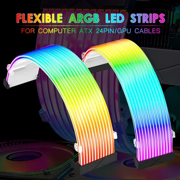 Jumpeak Flexibilis RGB LED Szalag Bár ARGB Tanács Fedezi A Számítógép Tápegység ATX 24PIN GPU Videó Kártya, Kábelek, Valamint az Esetben