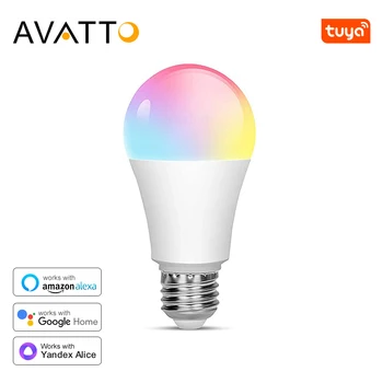 AVATTO Hangulatos WiFi Smart Light Bulb 12W E27 Vezeték nélküli LED RGB Lámpa RGB Szabályozható Időzítő Funkció Színes Izzó Alexa/Google Haza