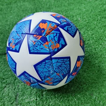 Blue & White Star Labdarúgó személyre Szabott, Kézzel készített, PU Bőr Futball 5 Képzési Golyó Tartós Mérkőzés Golyó Ingyenes Szivattyú