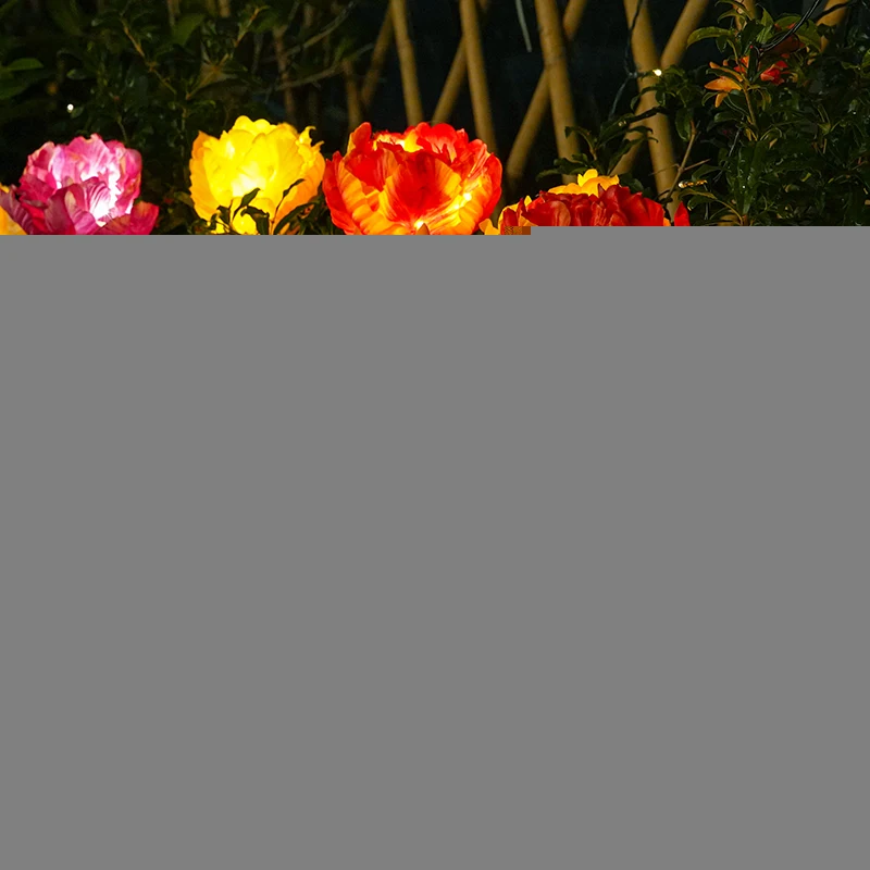 Mesterséges Virágok, Tulipán Solar Kültéri Lámpa LED Érzékelő Kapcsoló Vízálló Virág Lámpa Kerti Járda Dekoráció Kert Kerti Dekoráció0