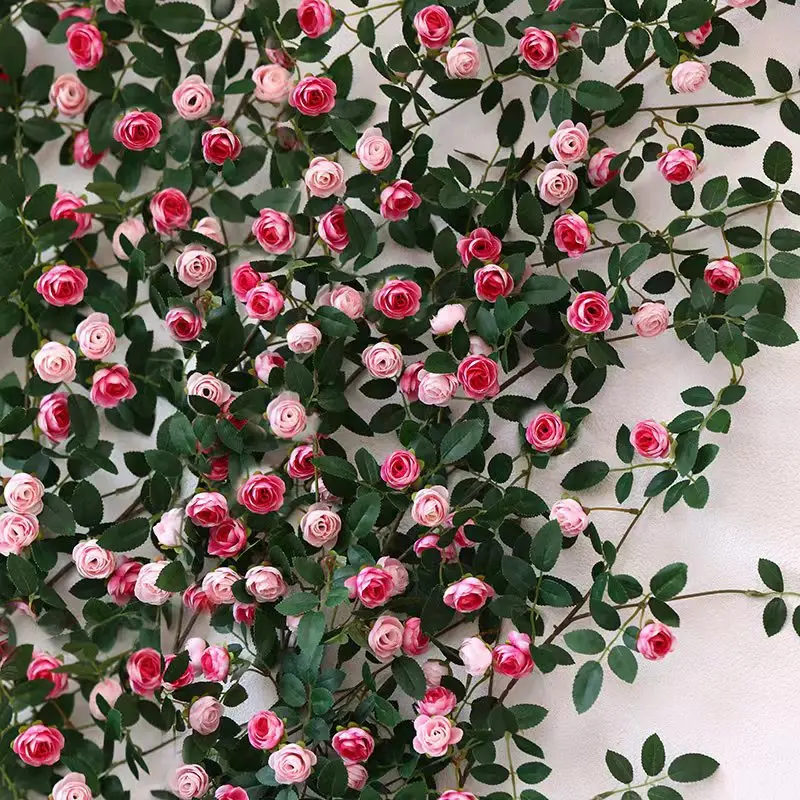 Szimulált Rose Szőlő Mesterséges Virág Műanyag Növény Otthon Kert Lóg Fali Dekoráció Kerti Virágok, Esküvői Party Dekoráció1