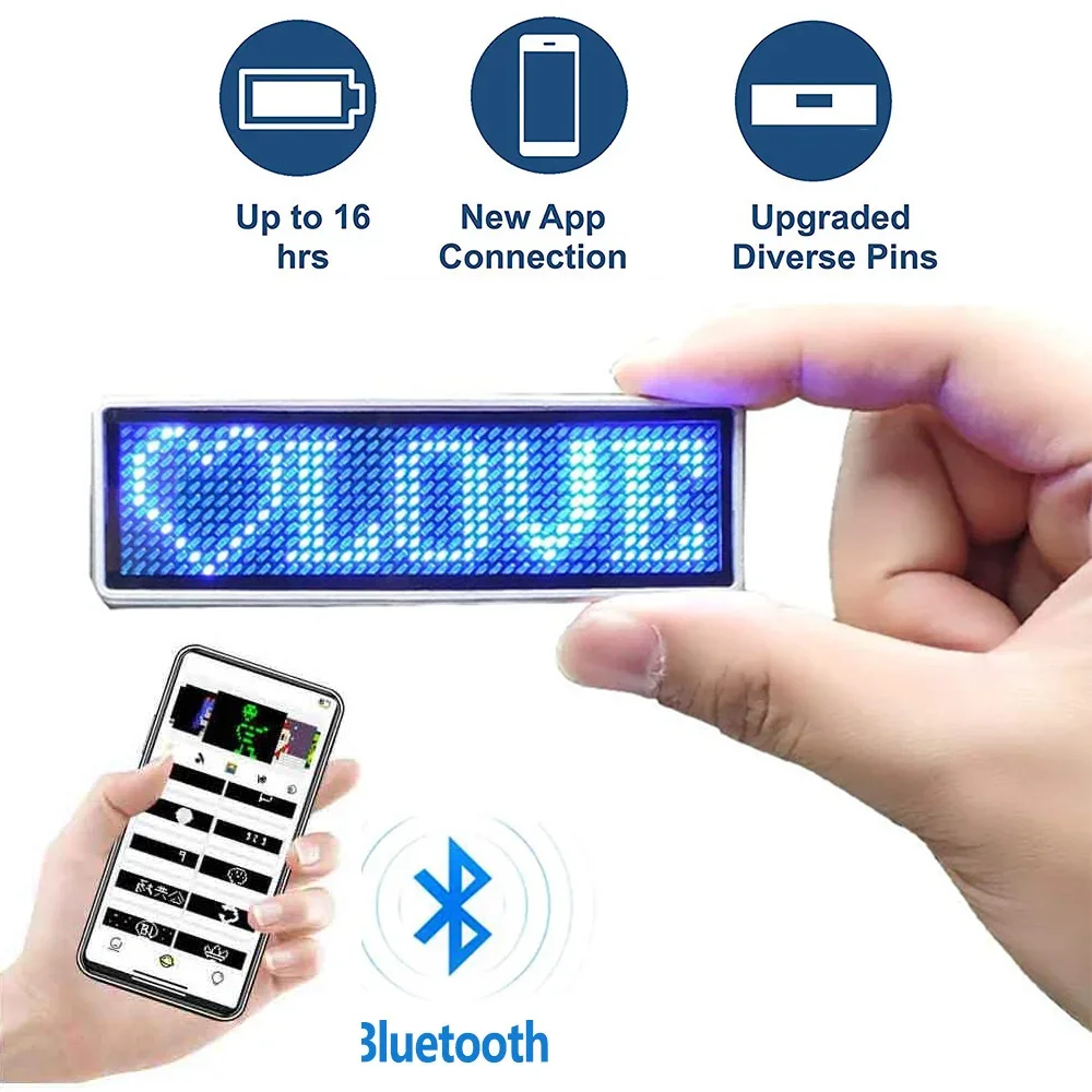 LED Kijelző HD Szöveg Számjegy Minta Kijelző LED Teljesen Új Bluetooth LED Neve Jelvény DIY Programozható Görgetés üzenőfal Mini1