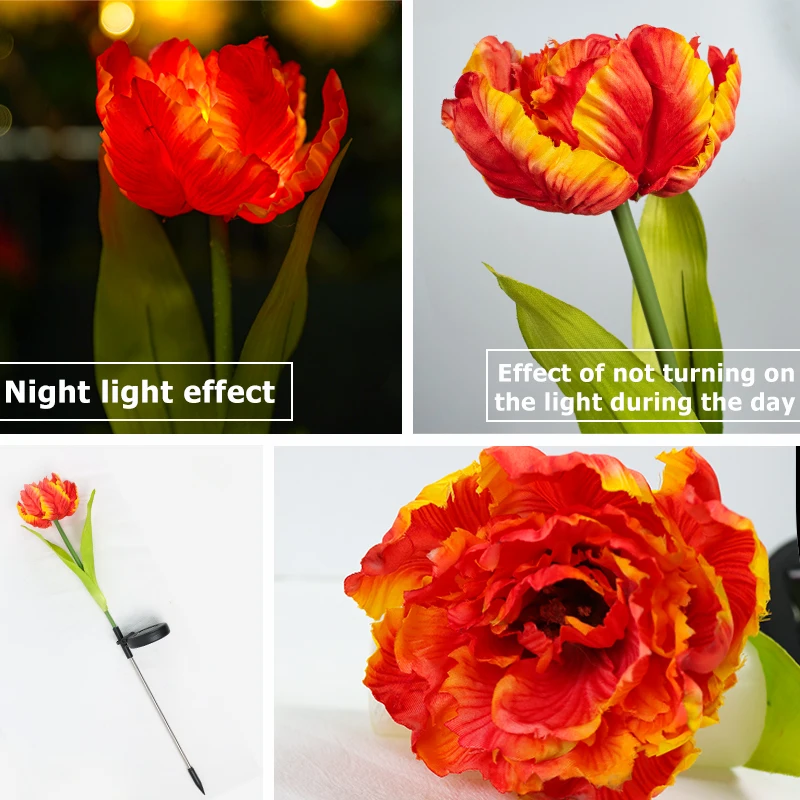 Mesterséges Virágok, Tulipán Solar Kültéri Lámpa LED Érzékelő Kapcsoló Vízálló Virág Lámpa Kerti Járda Dekoráció Kert Kerti Dekoráció2