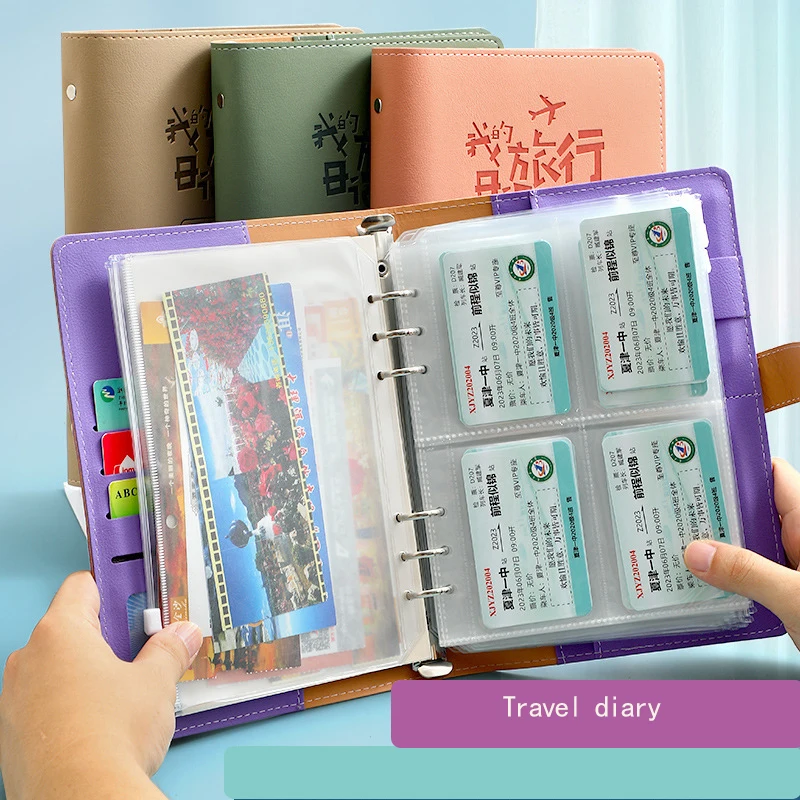 Utazási bélyegző check-in napló, multi-funkcionális laza levél jegy gyűjtemény könyv, utazás rekordok könyvébe.2