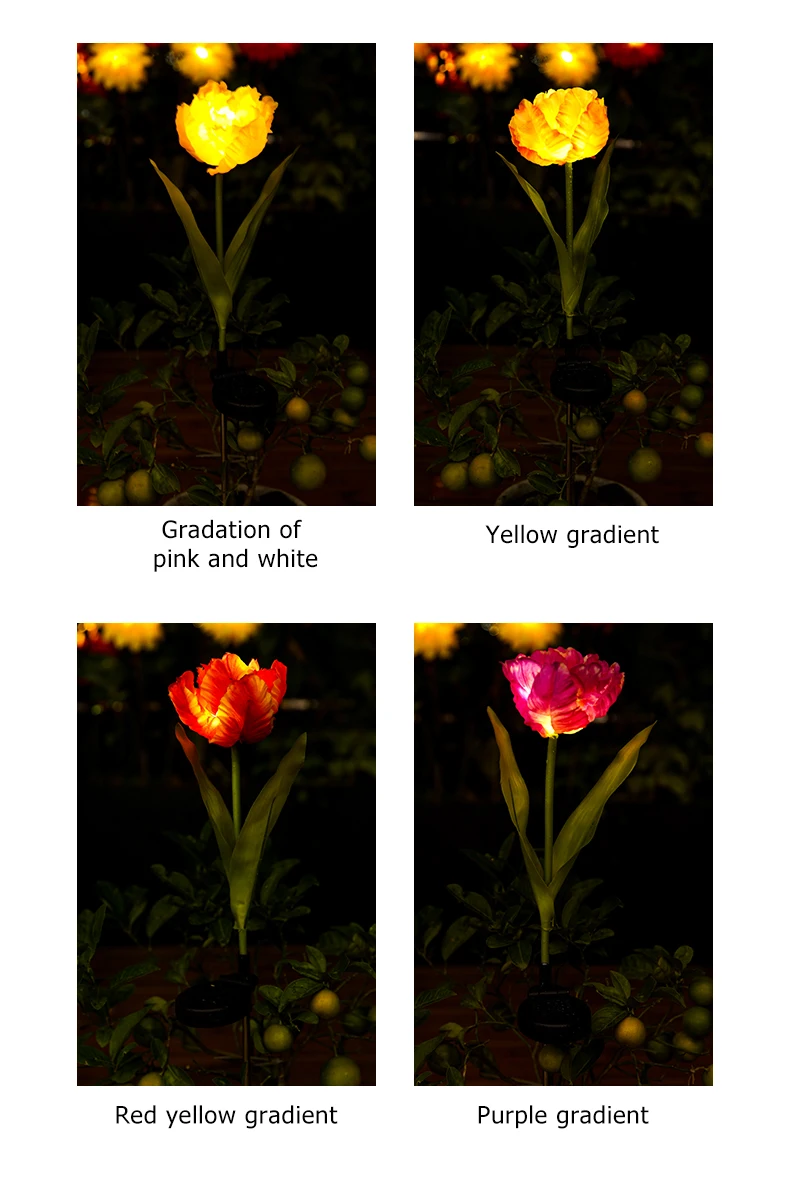 Mesterséges Virágok, Tulipán Solar Kültéri Lámpa LED Érzékelő Kapcsoló Vízálló Virág Lámpa Kerti Járda Dekoráció Kert Kerti Dekoráció3