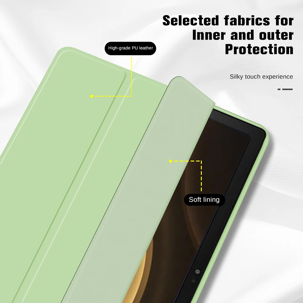 Samsung Galaxy Tab S9 FE Plusz Eset Smart Aludni Folyékony Szilikon Bőr Flip Cover TabS9FE S9FE+ 5G Mágneses Könyv-Állvány coque közelében3