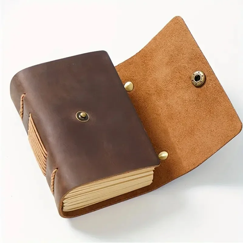 320 Oldal Hordozható Kézzel Készített Vázlatfüzet Marhabőr Fedezze Vintage Kis Notebook Kreatív Notebook Napló Ajándék4
