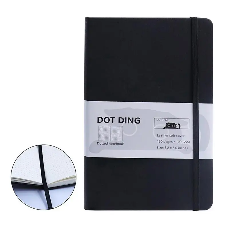 Notebook Klasszikus Journal Pöttyös Papír, Kemény Borító 100 GSM Tervező Napló Dot Rács Notebook Vastag Papír Írószer4