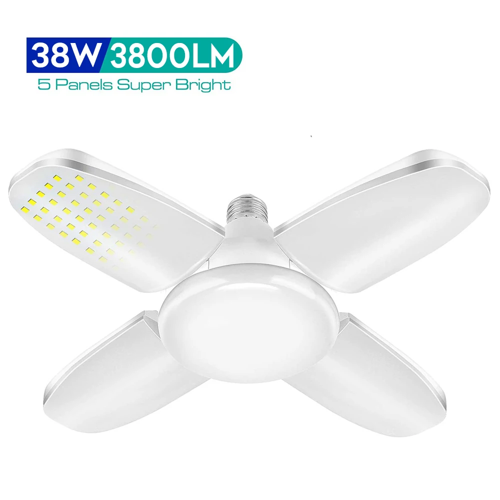 1~10DB Szuper Fényes LED Izzók Ipari Világítás E27 Led-es Garázs Fény 360 Fok Deformálódó Összecsukható Lámpa Műhely4