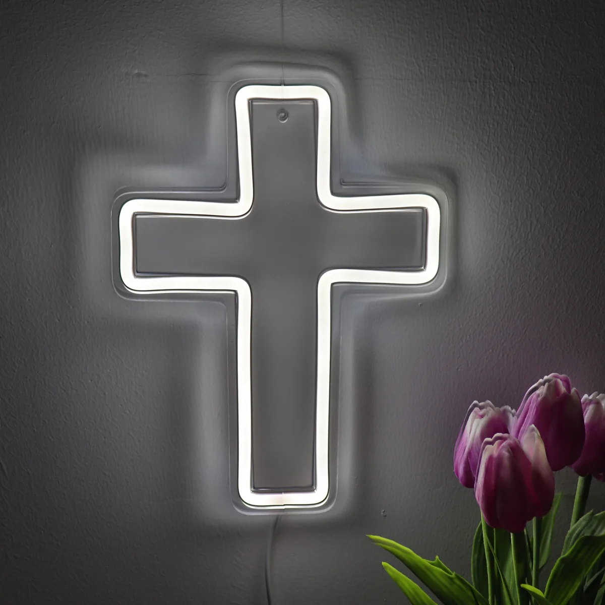1db Fehér Jézus Kereszt LED Neon felirat A Templom, a Bolt Party Rendezvény Dekoráció Ajándék 7.64