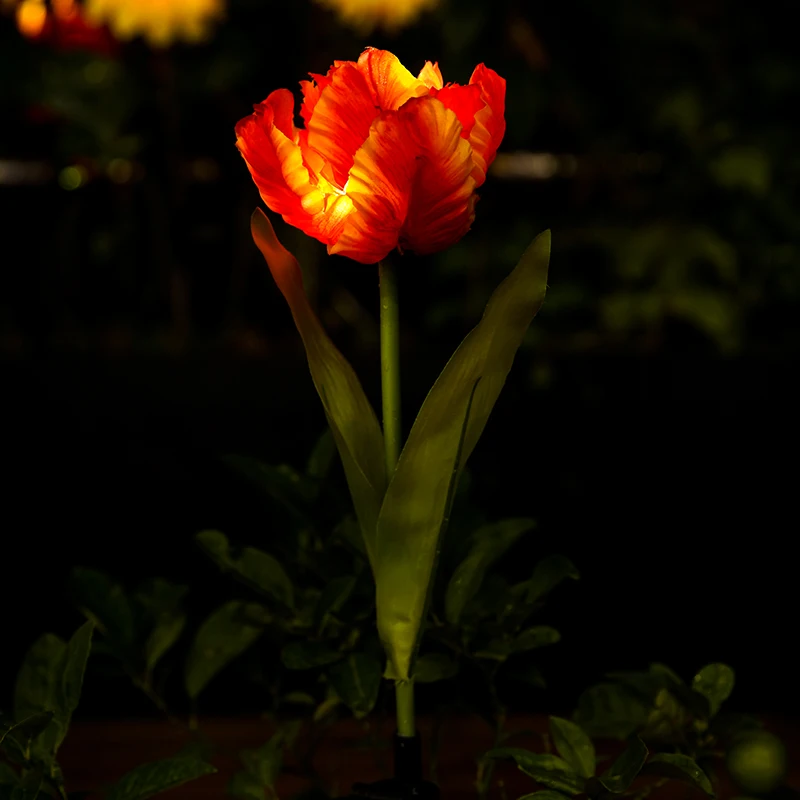 Mesterséges Virágok, Tulipán Solar Kültéri Lámpa LED Érzékelő Kapcsoló Vízálló Virág Lámpa Kerti Járda Dekoráció Kert Kerti Dekoráció5