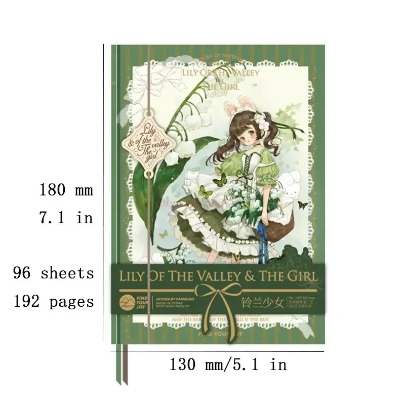B6 Gyöngyvirág Lány Keménytáblás Füzetek Aranyos Színező Oldal Illusztráció Gyönyörű Napló Tanuló Heti Tervező Jegyzettömb5